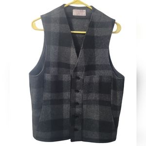 Filson Garment Charcoal & Black Mackinaw Wool Vest vintage